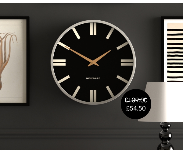 Newgate Plaza wall clock in grey