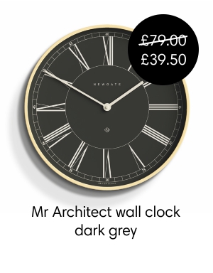 Newgate Mr Architect wall clock in dark grey