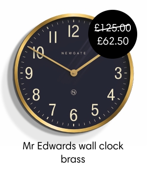   Newgate Mr Edwards wall clock in brass