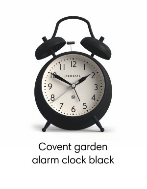   Newgate Covent Garden alarm clock in black