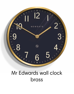   Newgate Mr Edwards wall clock in brass