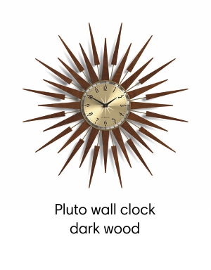   Newgate Pluto wall clock in dark wood